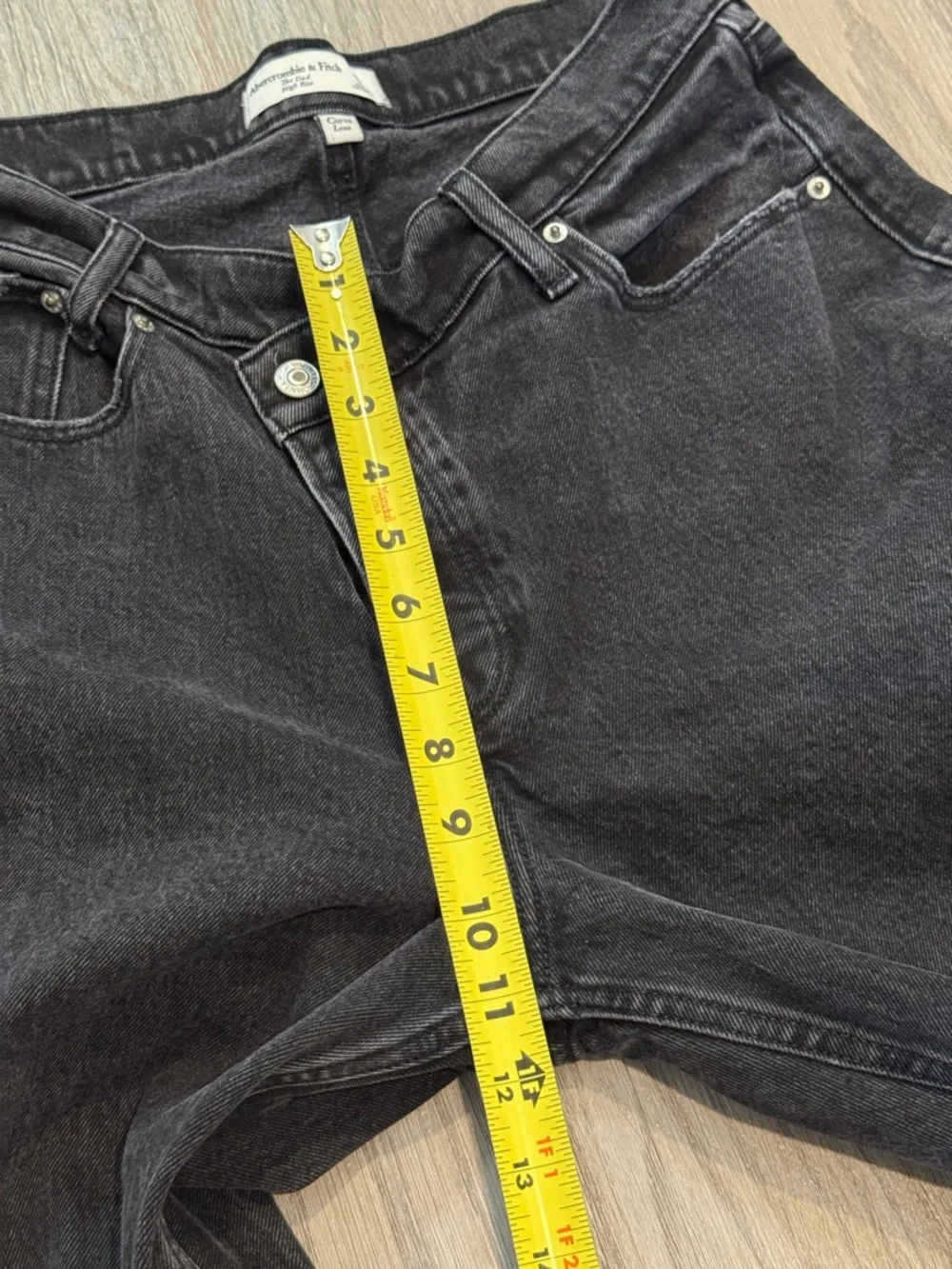 Abercrombie & Fitch High Rise Dad Jeans Black Denim 29 | 8 Short  Women’s - Picture 8 of 14